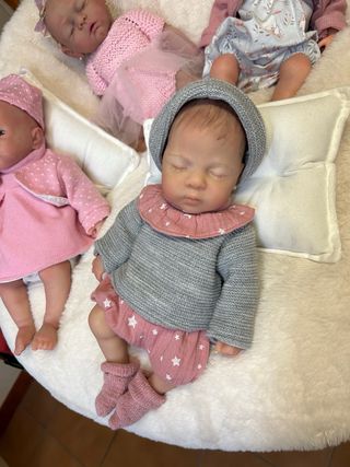 Muñeca bebé silicona 33cm pelo pintado