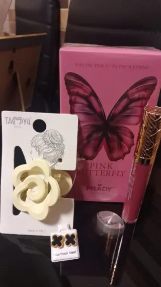 Pack regalo perfume labial pendiente y pinza