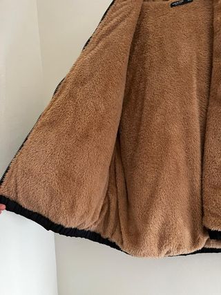 Shein Curve Chaqueta Puffer Forro Borrego Negra XL