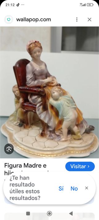 Figura Madre e hijos porcelana