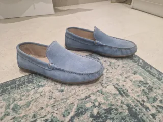 Mocasines españoles de ante azul
