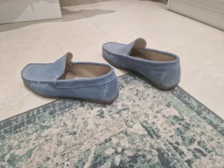 Mocasines españoles de ante azul