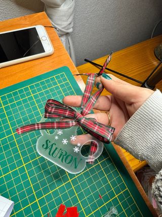 Adorno Navidad Huella Perro