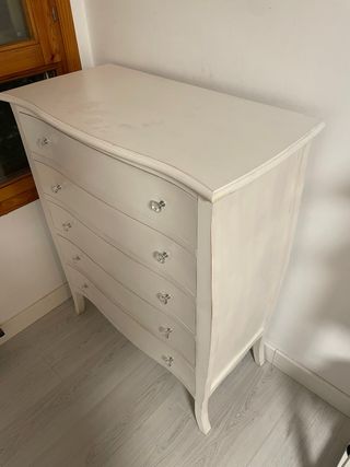 Cómoda 5 cajones blanca madera