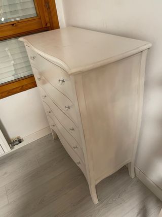 Cómoda 5 cajones blanca madera
