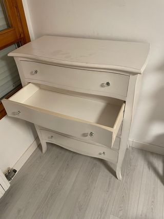Cómoda 5 cajones blanca madera