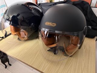 2 Cascos Moto Gari Jet Negro y negro mate