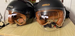 2 Cascos Moto Gari Jet Negro y negro mate