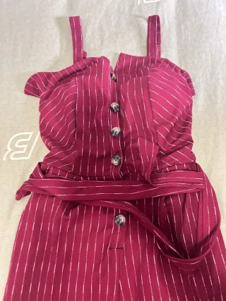 Mono largo rayas fucsia y plata