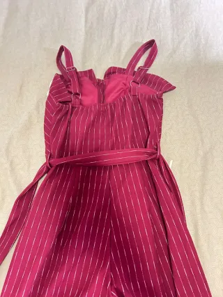 Mono largo rayas fucsia y plata