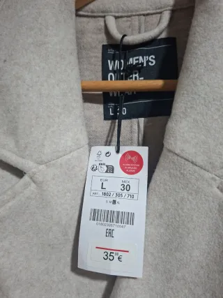 Abrigo largo beige nuevo,,