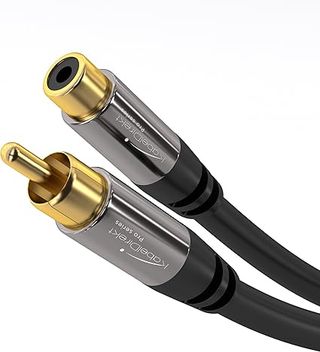 KabelDirekt – Cable de extensión Cinch, Audio/Digital/Video – 2m (cable coaxial, conectores macho/hembra RCA, para subwoofer/amp