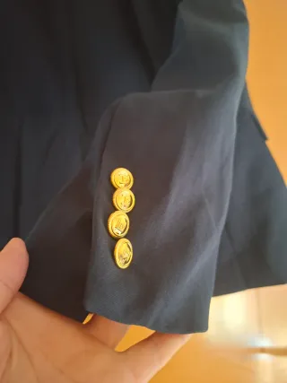 Blazer azul doble botonadura Tu