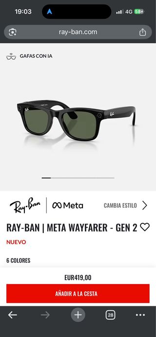 Gafas Ray-Ban Wayfarer Gen 2