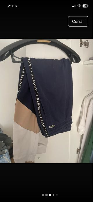 Pantalón Lacoste Beige y Azul
