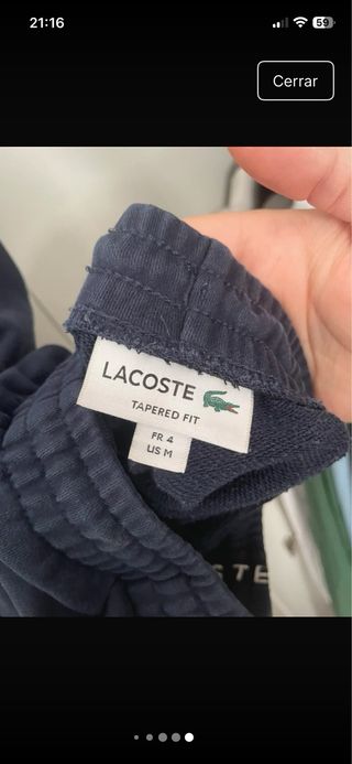 Pantalón Lacoste Beige y Azul