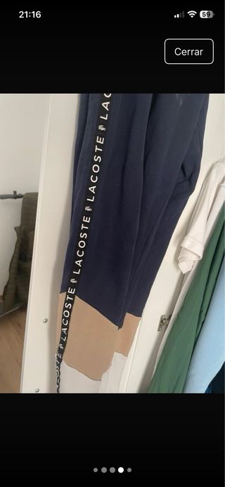 Pantalón Lacoste Beige y Azul