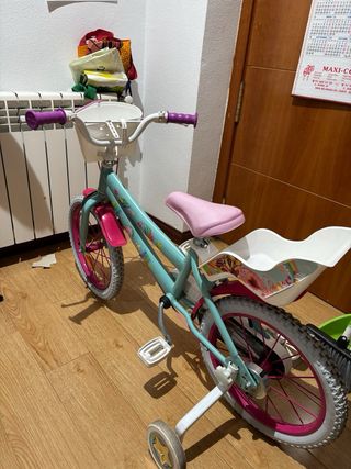 Bicicleta infantil niña con ruedines