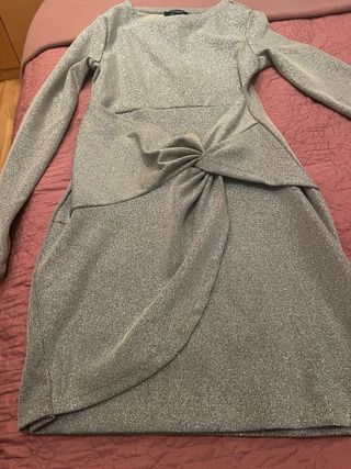 Vestido Esmara plateado y dorado