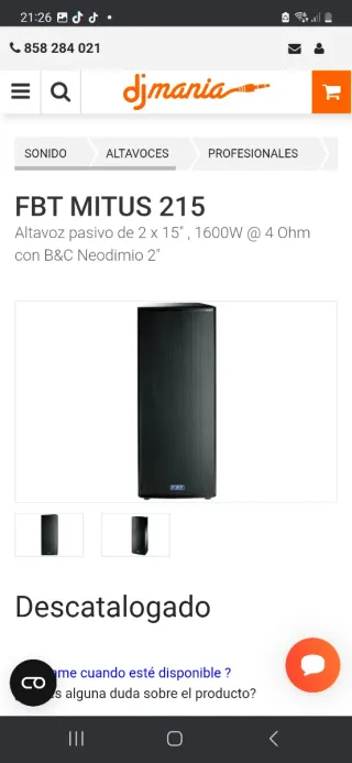 Altavoces FBT Negros,dynacord
