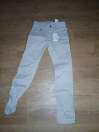 Pantalón Mango Ajustado Beige Hombre Nuevo