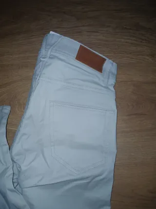 Pantalón Mango Ajustado Beige Hombre Nuevo