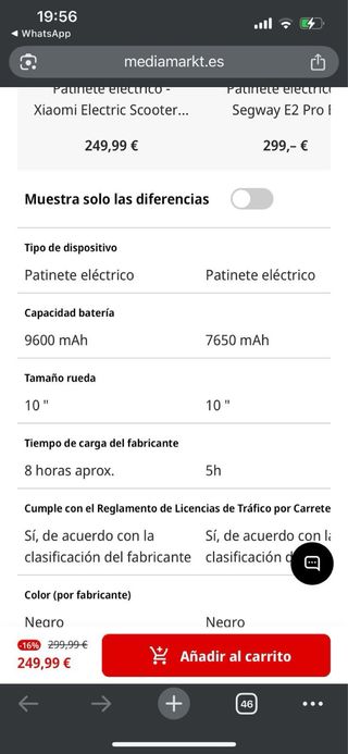 Patinete Eléctrico Negro