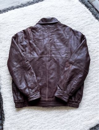 Chaqueta Cuero Marrón Vintage Talla 58 (2XL)