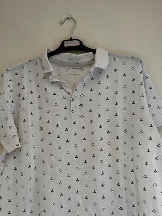 Primark Polo Algodón Talla L Estampado Anclas
