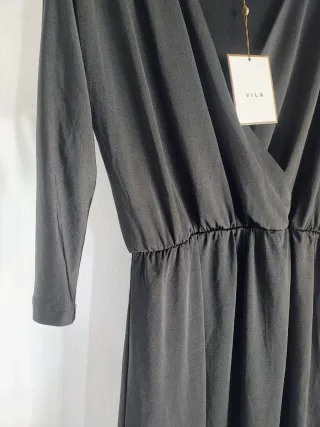 Vestido Vila negro cruzado talla S
