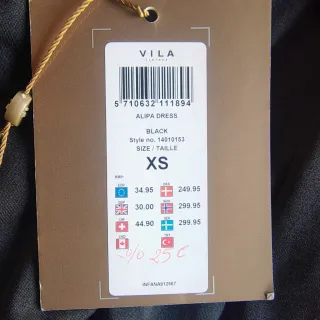 Vestido Vila negro cruzado talla S