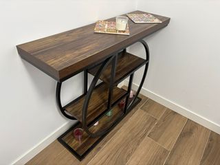 Mesa consola 4 niveles madera y metal