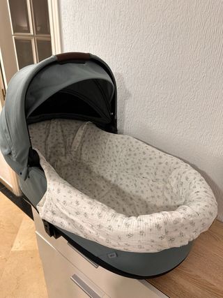 Capazo Cybex COTS azul turquesa con funda ínterior