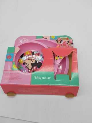 Set di stoviglie per bambini riutilizzabile da 5 pezzi: bicchiere, piatto, ciotola e posate di Minnie Mouse