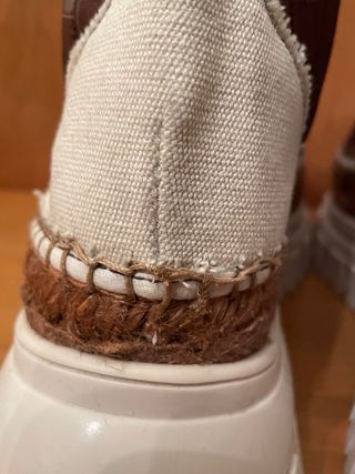 DE LAS CUEVAS - Botines marrón tela beige 3985