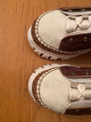 DE LAS CUEVAS - Botines marrón tela beige 3985