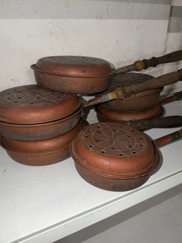 Lote 6 Calentadores Cama Antiguos Siglo XIX-XX