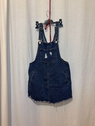 Mono peto vaquero corto mujer