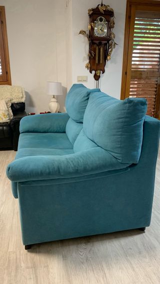 Sofá 2 plazas color agua marina