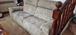 Sofá abatible beige tela