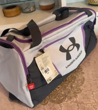 Mochila Under Armour gris y morada nueva