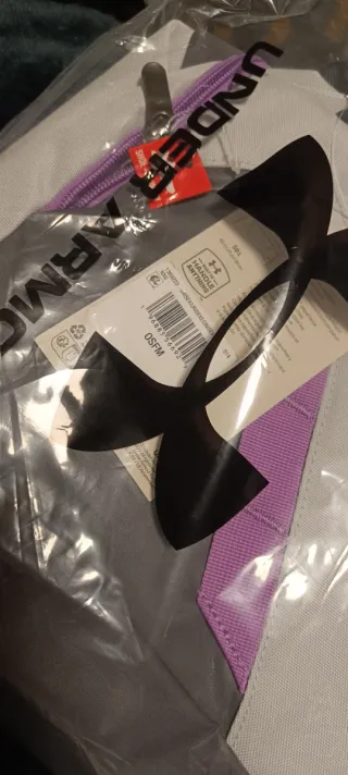 Mochila Under Armour gris y morada nueva