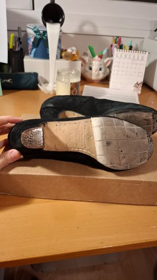 Zapatos de flamenco piel negros usados