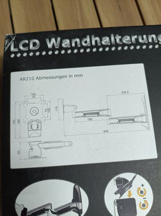 Tronje AR210 - Soporte de Pared para monitores de 15 a 24 Pulgadas o Mayores hasta máx. 12 kg, inclinable, Extensible Vesa 75/100