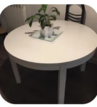 Mesa comedor extensible blanca