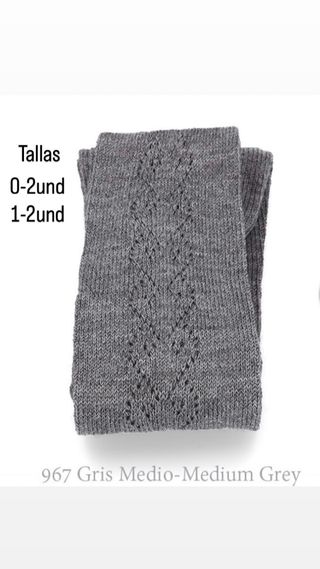 leotardo gris aluminio de punto calado cóndor lana