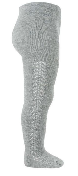 leotardo gris aluminio de punto calado cóndor lana