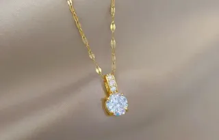 Colgante Acero Inoxidable Circonita sintética.