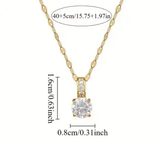 Colgante Acero Inoxidable Circonita sintética.