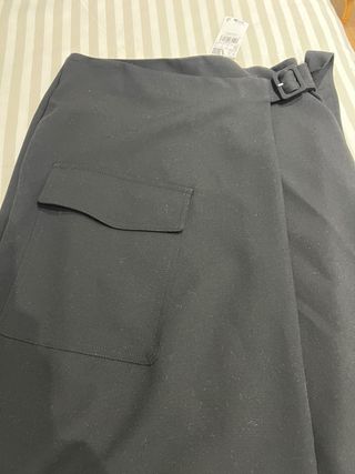 Falda Mango Talla 38 Negra